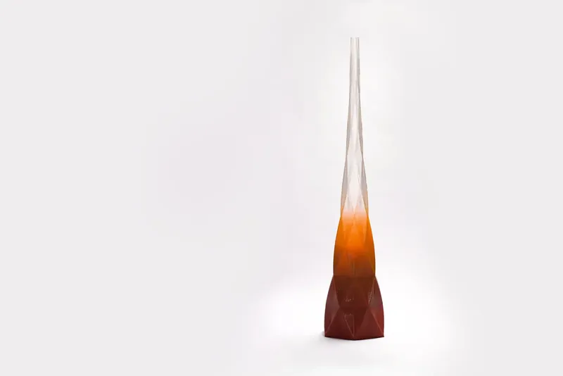 LATE, a 3D printed floor lamp, on a white background